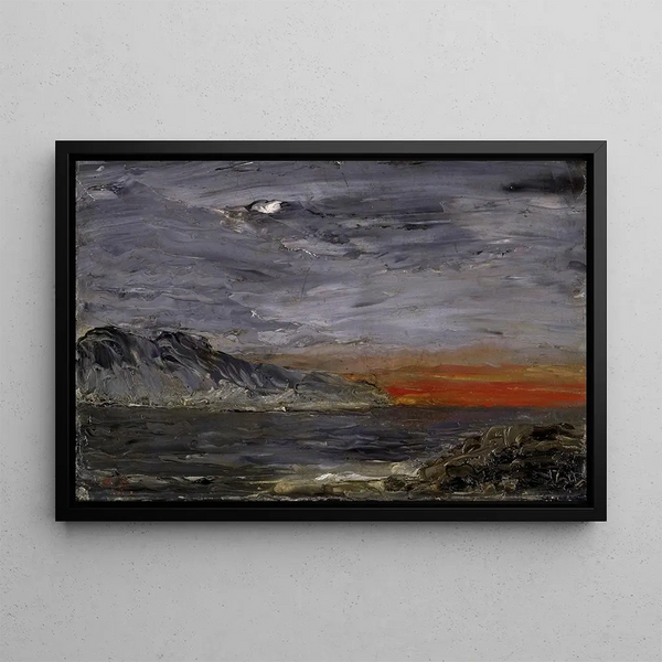 Sunset Painting - August Strindberg — framed artwork on a wall