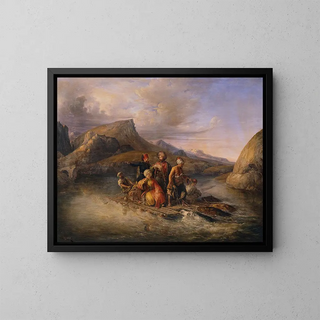 Crossing the Tiger - August Theodor Schöfft — framed artwork on a wall