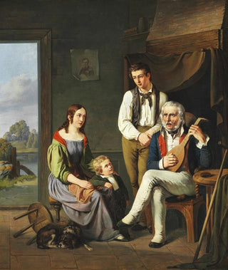 An Old Man Telling His Travel Story - August Thomsen — artwork view