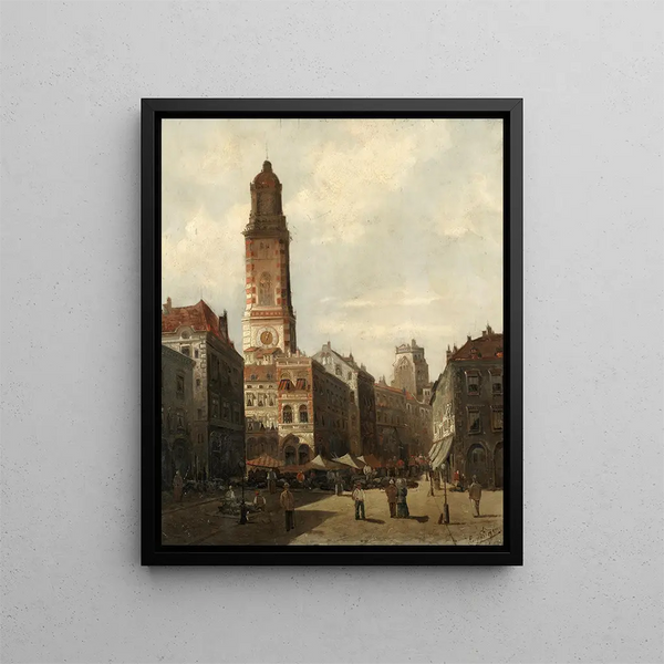 a street market - August von Siegen — framed artwork on a wall