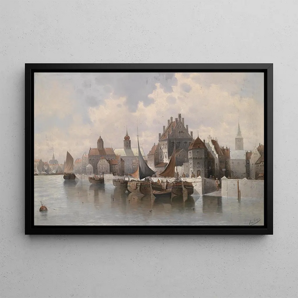 City port - August von Siegen — framed artwork on a wall