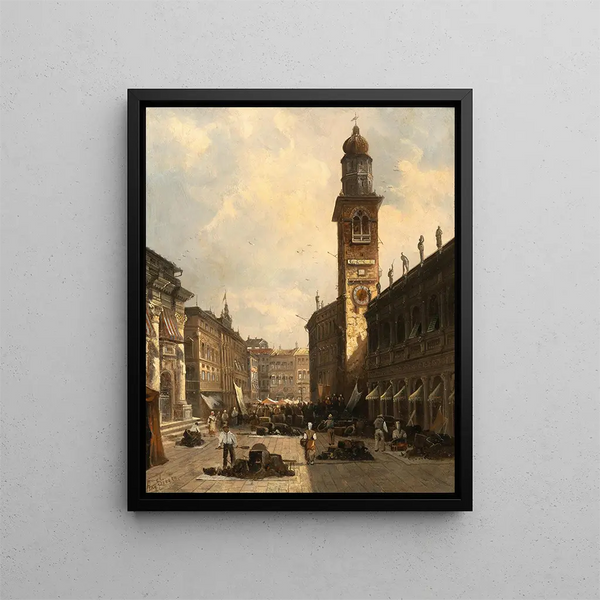 Place des Seigneurs de Vicence - August von Siegen — framed artwork on a wall