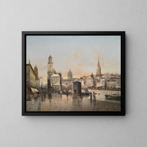 View of the City - August von Siegen — framed artwork on a wall