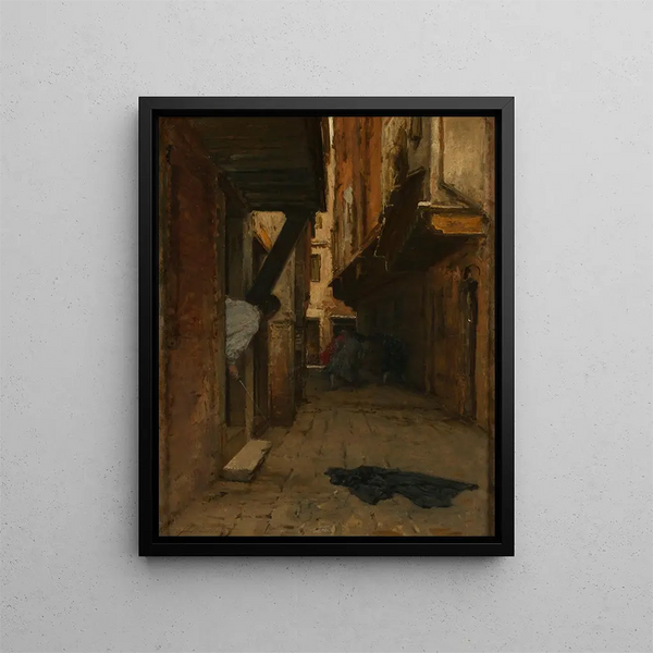 Street Fight Painting - August von Pettenkofen — framed artwork on a wall