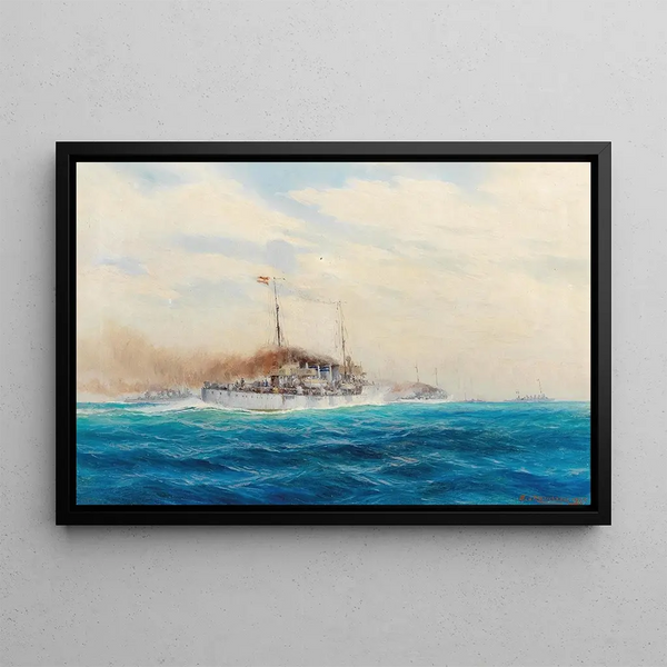 Bombardement de Palagruža en 1915 - August von Ramberg — framed artwork on a wall