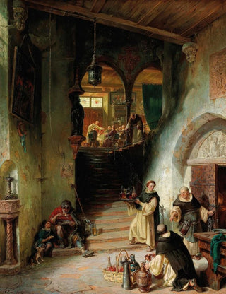 An Important Guest at the Monastery - August von Wille — artwork view