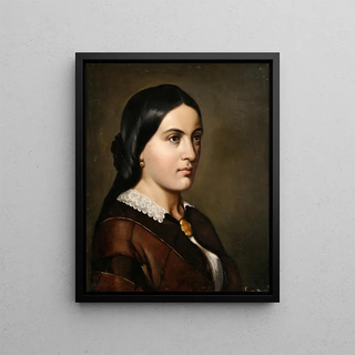 Portrait of a lady - Augusta Borg — framed artwork on a wall