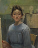 Self-portrait in front of the easel - Augusta Roszmann — artwork view