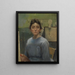 Self-portrait in front of the easel - Augusta Roszmann — framed artwork on a wall