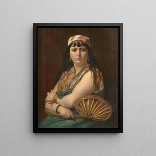 Portrait of a Woman in Oriental Style - Auguste Alexandre Hirsch — framed artwork on a wall