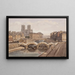 Demolition of the Pont Saint-Michel - Auguste Sébastien Bénard — framed artwork on a wall