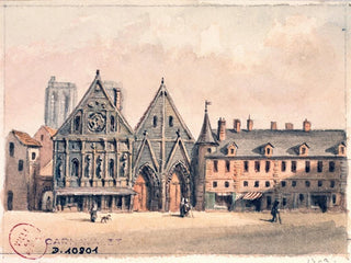 Hôtel-Dieu avant l'incendie - Auguste Sébastien Bénard — artwork view