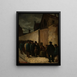 Les Pauvres au coin de la rue de la Santé - Auguste André Lançon — framed artwork on a wall