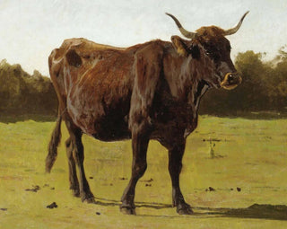 a cow grazing in a meadow - Auguste Bonheur — artwork view
