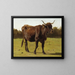 a cow grazing in a meadow - Auguste Bonheur — framed artwork on a wall