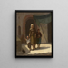 Family Orientale Painting with a Bird - Auguste Bouchet — framed artwork on a wall