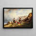 Lavandières au lac de montagne - Auguste Delacroix — framed artwork on a wall