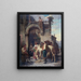 La halte des chevaux à l'auberge - Auguste Dutuit — framed artwork on a wall