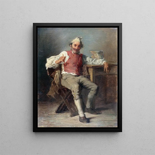 L'Homme à la pipe - Auguste Dutuit — framed artwork on a wall