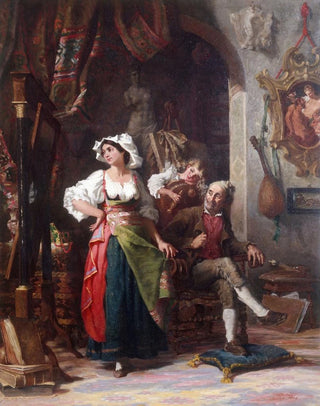 Models in a workshop during the painter's absence - Auguste Dutuit — artwork view