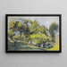 Chestnut trees above a river - Auguste Louis Lepère — framed artwork on a wall