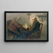 Old Farmer Couple at Table - Auguste Schepp — framed artwork on a wall