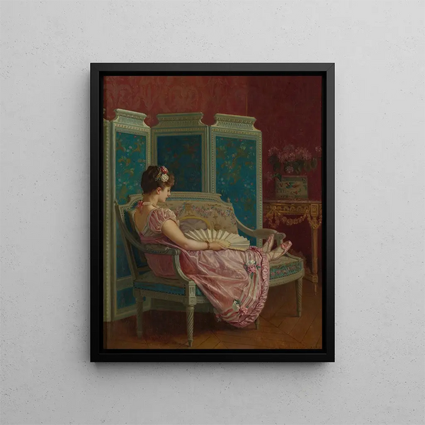 Vain Thoughts - Auguste Toulmouche — framed artwork on a wall