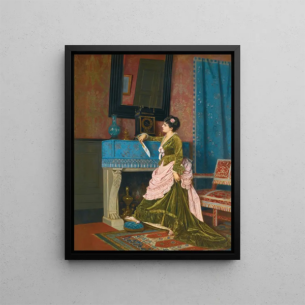 The Love Letter - Auguste Toulmouche — framed artwork on a wall