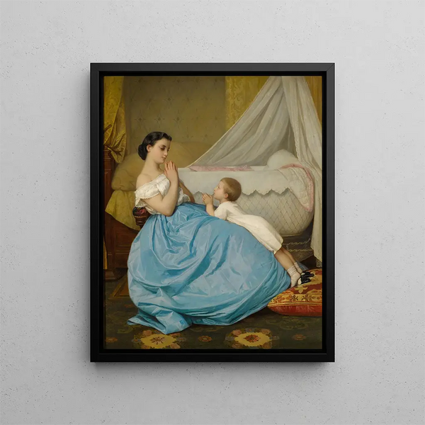 La Prière - Auguste Toulmouche — framed artwork on a wall