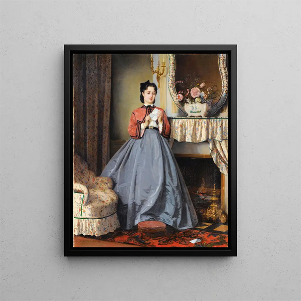 The Love Letter - Auguste Toulmouche — framed artwork on a wall