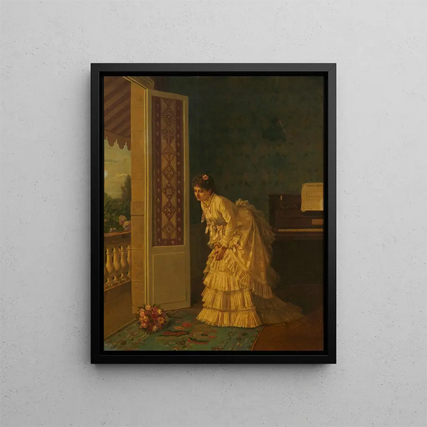 The Surprise Bouquet - Auguste Toulmouche — framed artwork on a wall