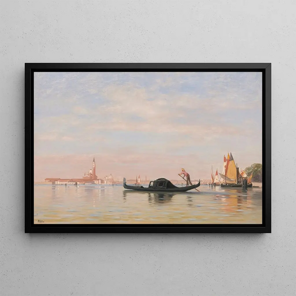 View of Venice - Auguste Veillon — framed artwork on a wall