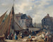 The Port of Honfleur, Livestock Loading - Auguste Xavier Leprince — artwork view
