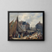 The Port of Honfleur, Livestock Loading - Auguste Xavier Leprince — framed artwork on a wall
