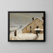 Landscape Painting, snow effect - Augustin Chenu — framed artwork on a wall