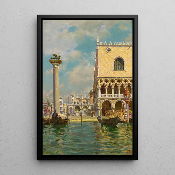 Venice Painting - Augusto Lovatti — framed artwork on a wall