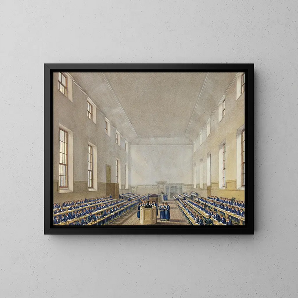 L'école de grammaire de Christ's Hospital - Augustus Charles Pugin — framed artwork on a wall
