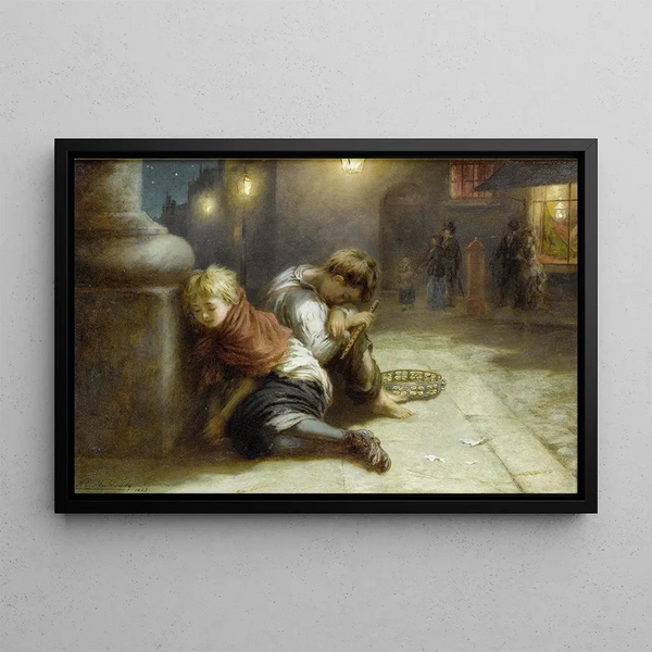 Minstrels Fatigued - Augustus Edwin Mulready — framed artwork on a wall