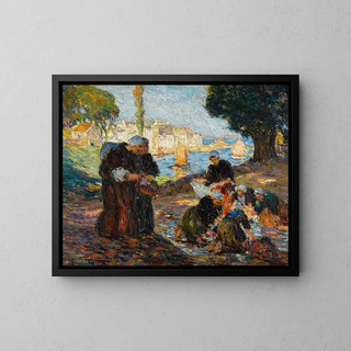 Coastal Scene Painting - Augustus Koopman — framed artwork on a wall