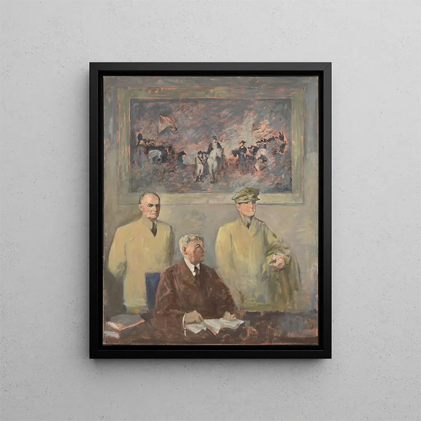 The Supreme Command, left panel - Augustus Vincent Tack — framed artwork on a wall