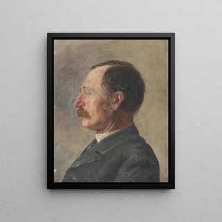 Study of a Man's Head in Profile - Aurel Ballo — framed artwork on a wall