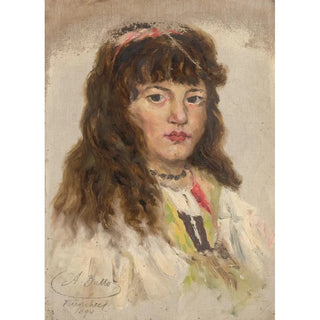 Study of a Woman's Head with Long Hair - Aurel Ballo — artwork view
