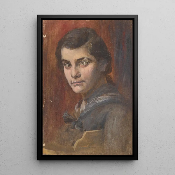 Study of a Young Man's Head - Aurel Ballo — framed artwork on a wall