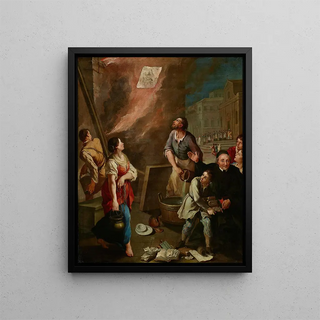 The miracle of the Madonna of Fire - Aureliano Milani — framed artwork on a wall