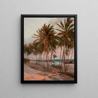 Beach in Fortaleza - Aurélio de Figueiredo — framed artwork on a wall
