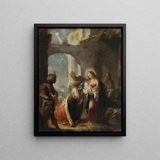 L'Adoration des Mages - Austrian School — framed artwork on a wall