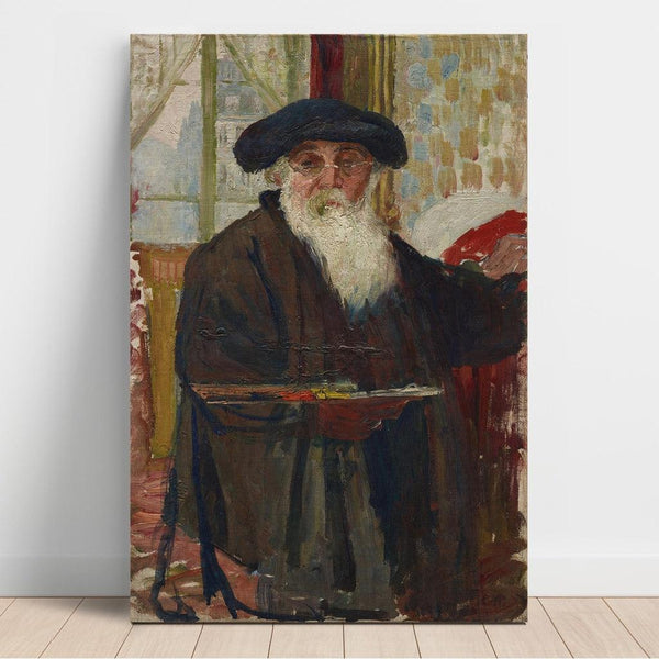 Reproduction of the painting Self-portrait painting - Camille Pissarro