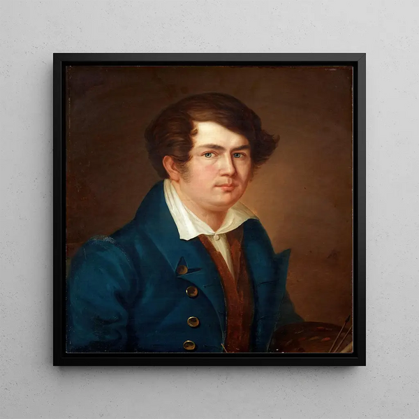 Self-portrait painting - Carl Wilhelm Nordgren — framed artwork on a wall