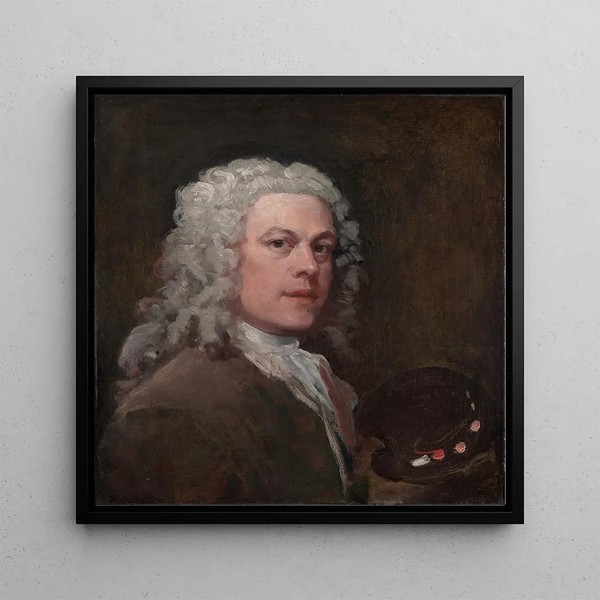 Self-portrait Painting - William Hogarth — framed artwork on a wall