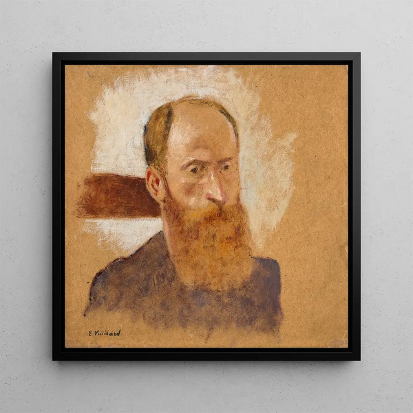 Self-portrait painting at Villeneuve-sur-Yonne - Édouard Vuillard — framed artwork on a wall